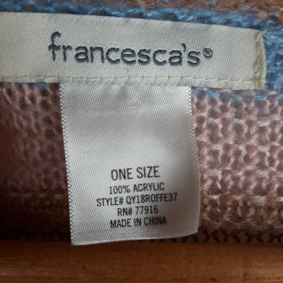 Francesca's Daisy Striped Boho Knit Kimono Cardigan One Size - Picture 9 of 9